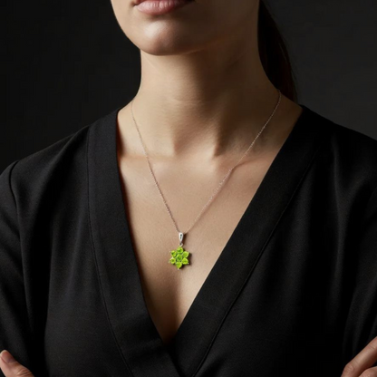 Green Aura Silver  Necklace