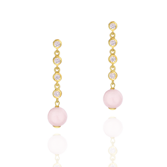 Rosé Drop Pink Opal Dangle Earrings
