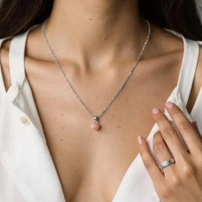 Blush Aura Silver Pendant