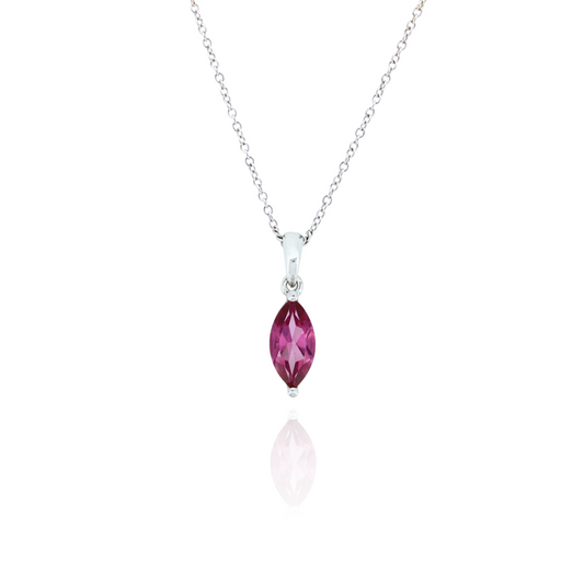 Pink Tourmaline Silver Necklace