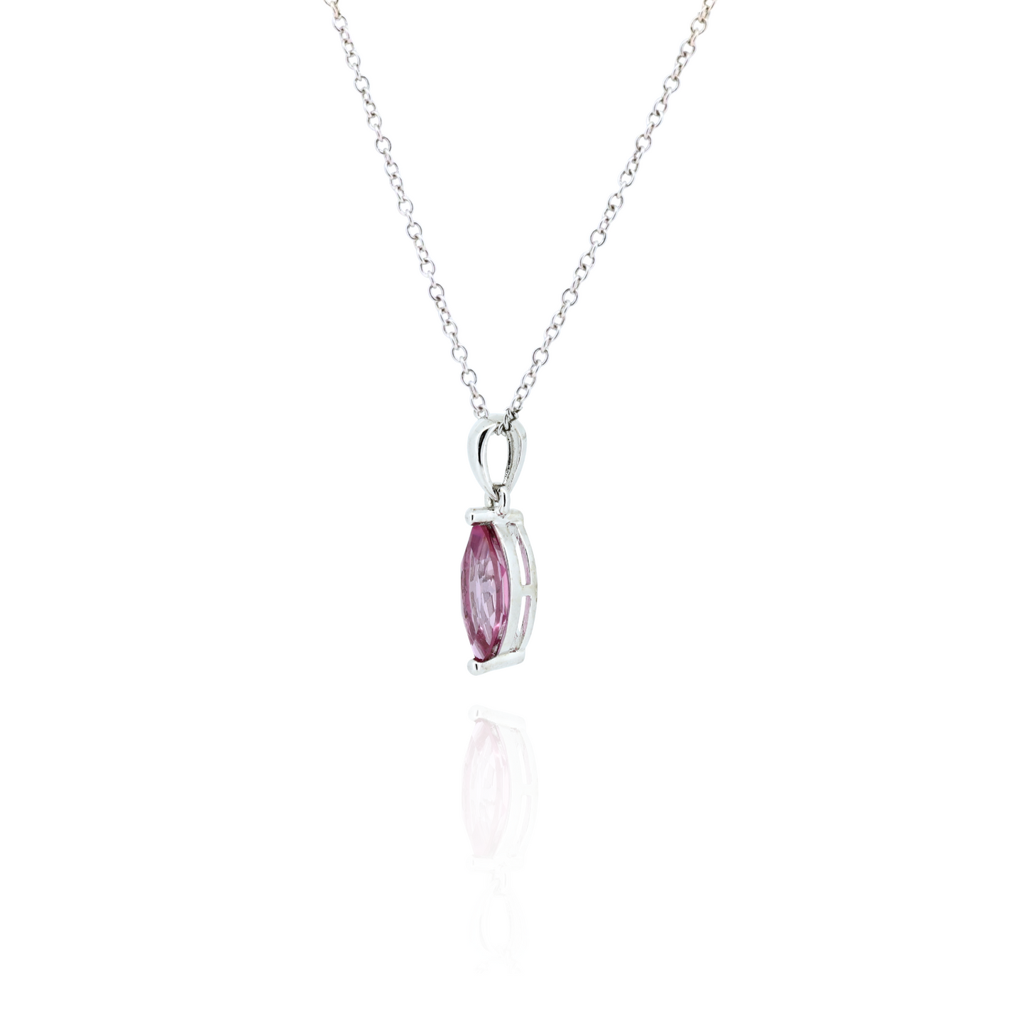 Pink Tourmaline Silver Necklace