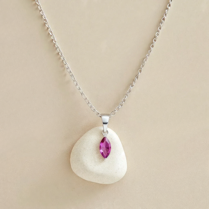 Pink Tourmaline Silver Necklace