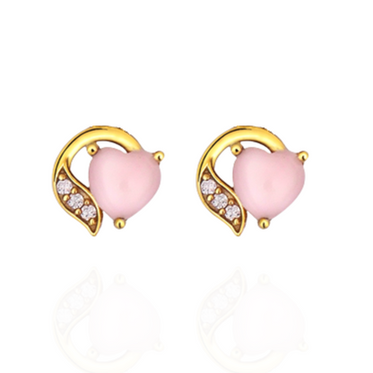 Blush Glow Pink Opal Silver Studs