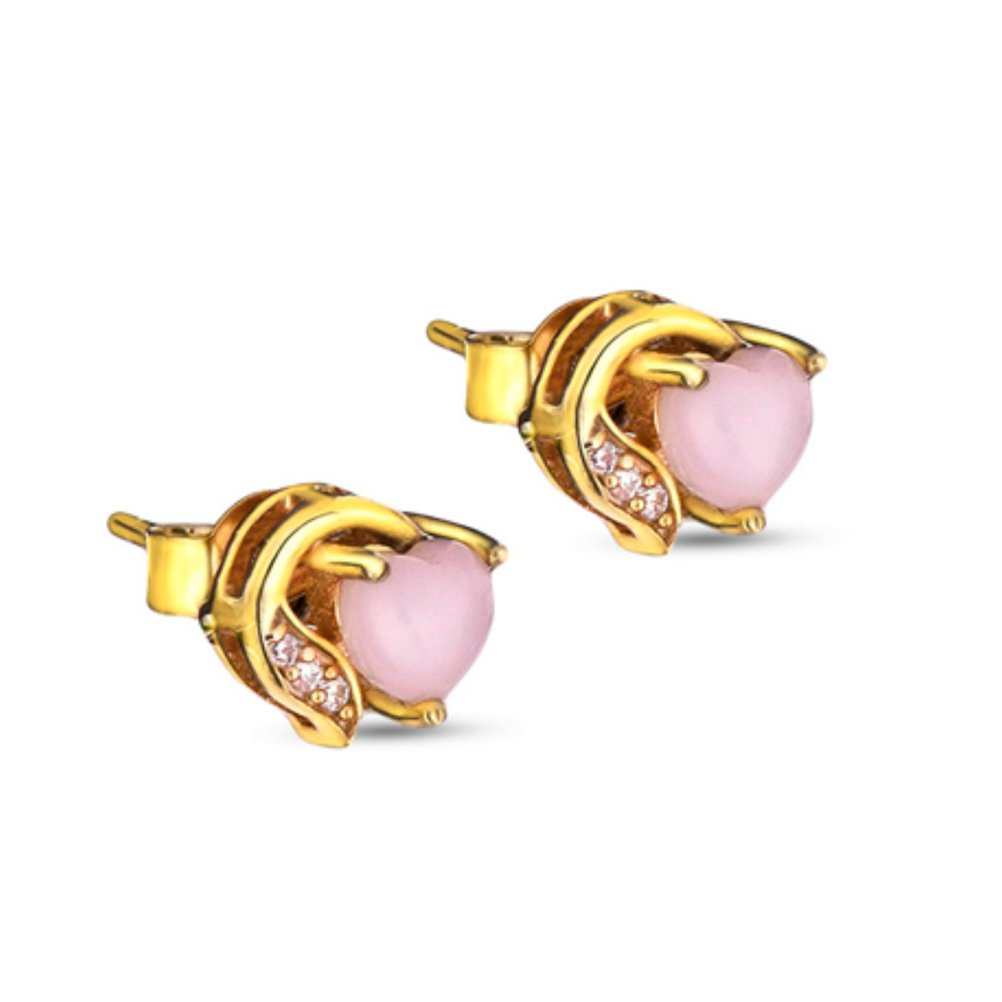 Blush Glow Pink Opal Silver Studs