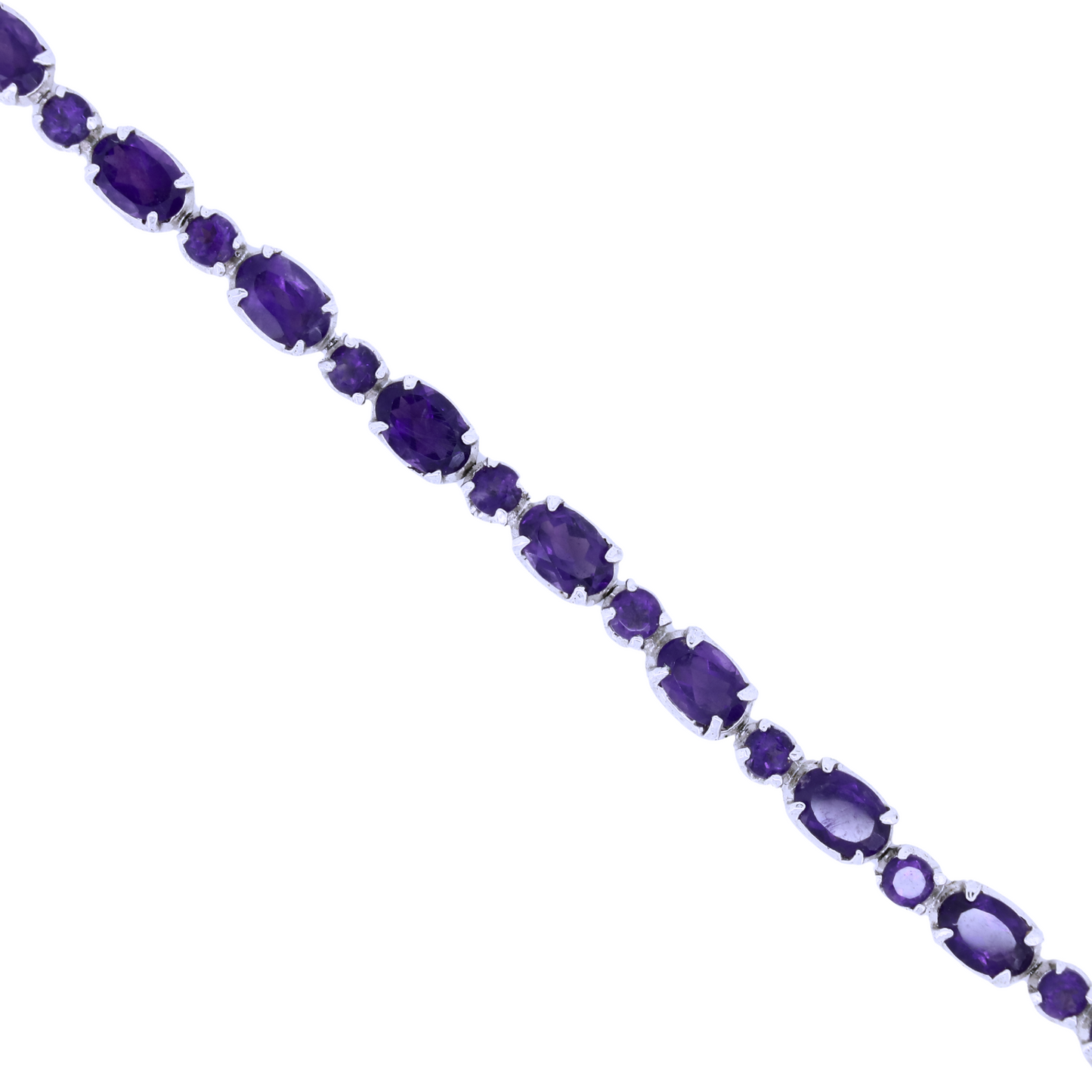 Violet Aura Amethyst Silver Bracelet