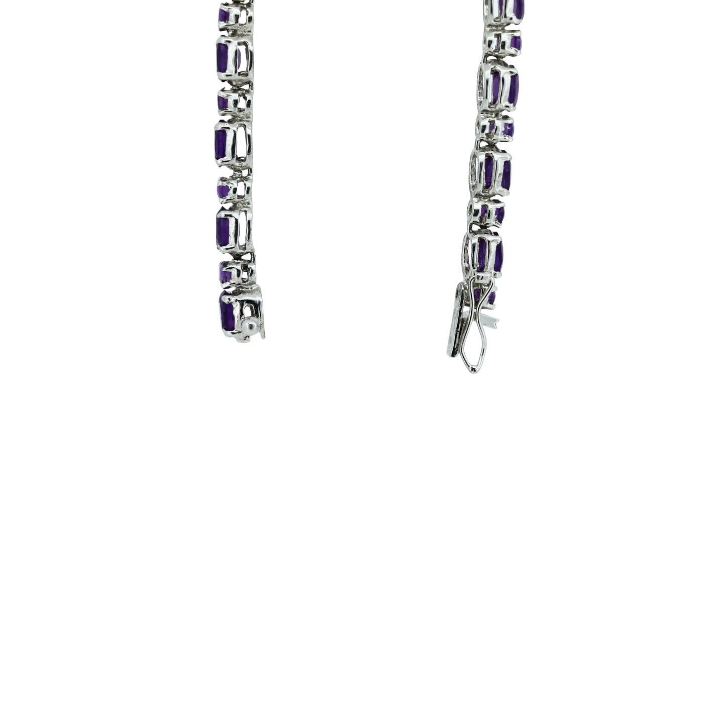 Violet Aura Amethyst Silver Bracelet