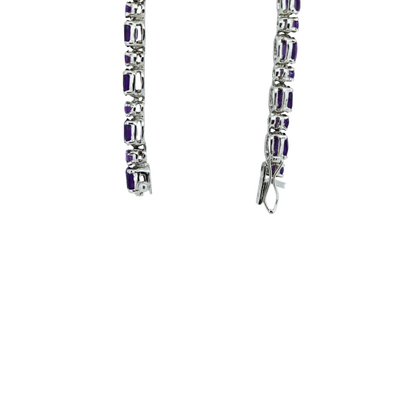 Violet Aura Amethyst Silver Bracelet