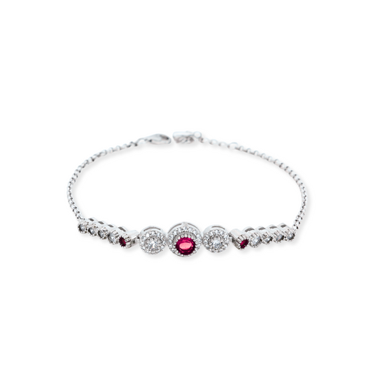 Crimson Vision Silver Bracelet