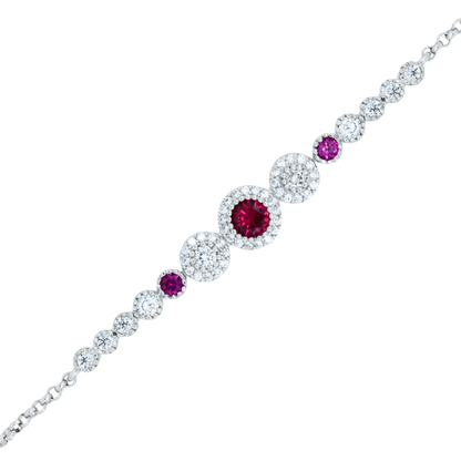 Crimson Vision Silver Bracelet