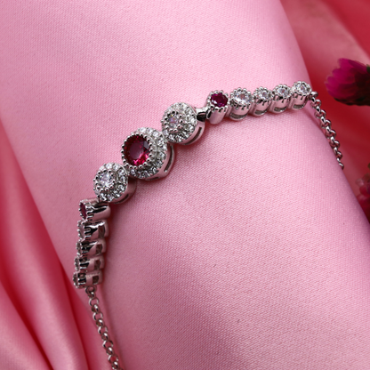 Crimson Vision Silver Bracelet