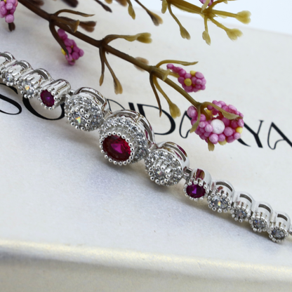 Crimson Vision Silver Bracelet