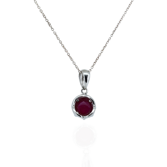 Radiant Ruby Silver Pendant