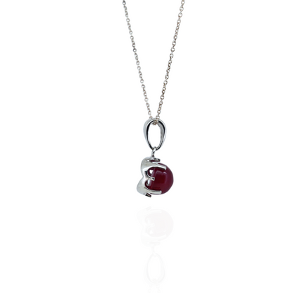 Radiant Ruby Silver Pendant