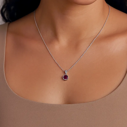 Radiant Ruby Silver Pendant