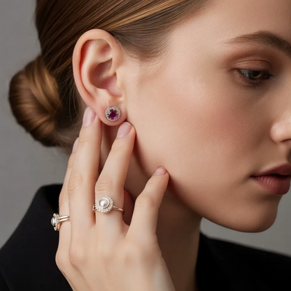Velvet Garnet Studs