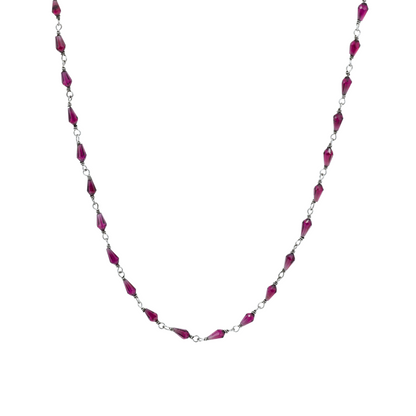 Healing Rhodolite Garnet Silver Chain