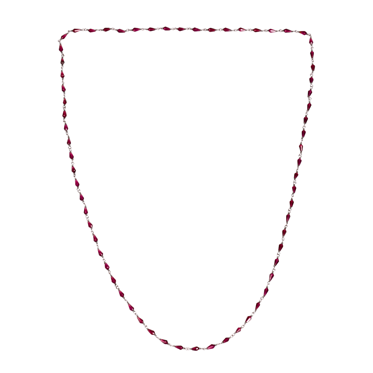Healing Rhodolite Garnet Silver Chain