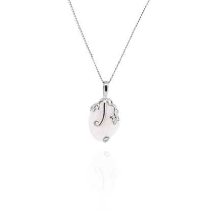 Blush Harmony Rose Quartz Silver Necklace