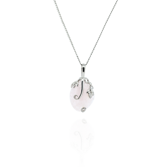 Blush Harmony Rose Quartz Silver Necklace