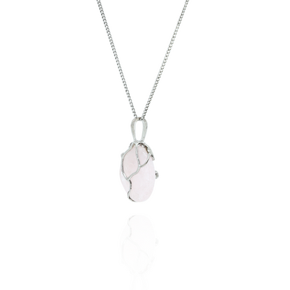 Blush Harmony Rose Quartz Silver Necklace