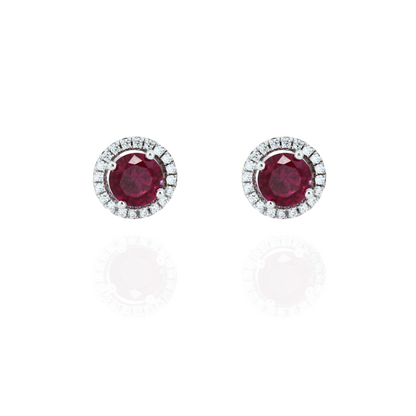 Ruby Radiance Circle Earrings