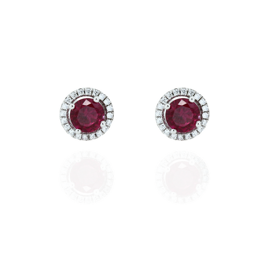 Ruby Radiance Circle Earrings