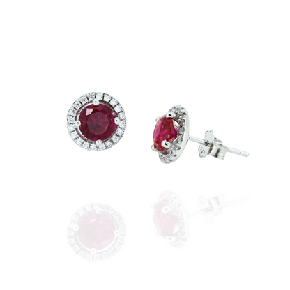 Ruby Radiance Circle Earrings