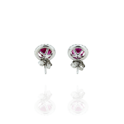 Ruby Radiance Circle Earrings