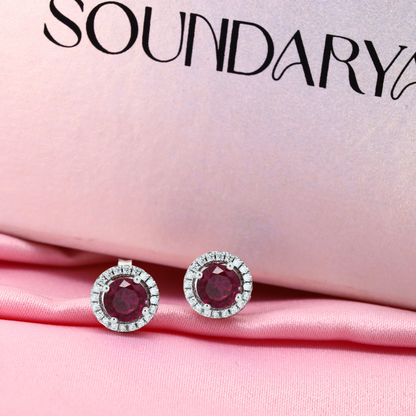 Ruby Radiance Circle Earrings