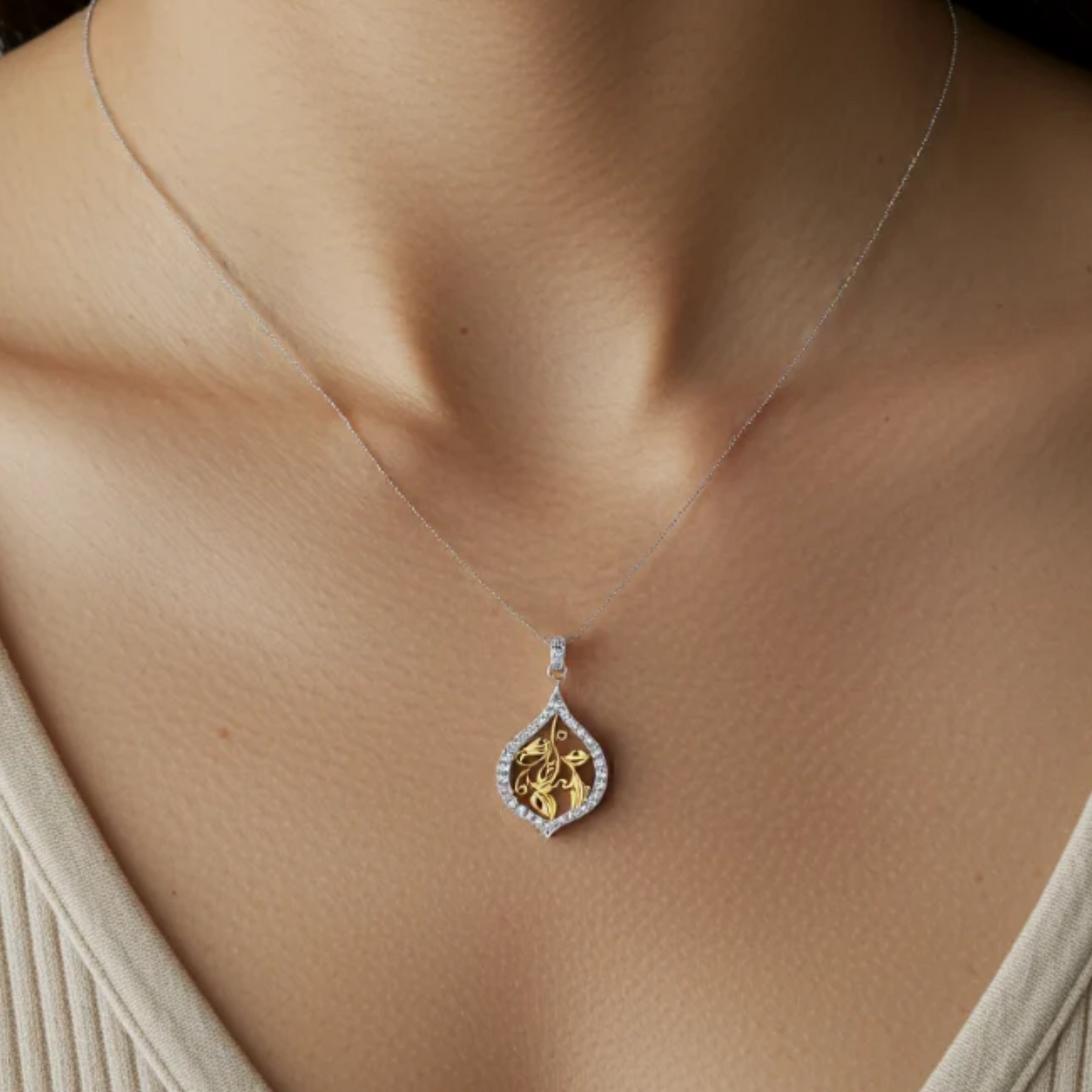 Golden Gleam Silver Necklace