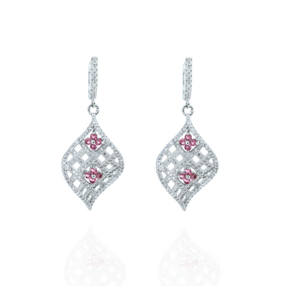 Pink Radiance Silver Earrings