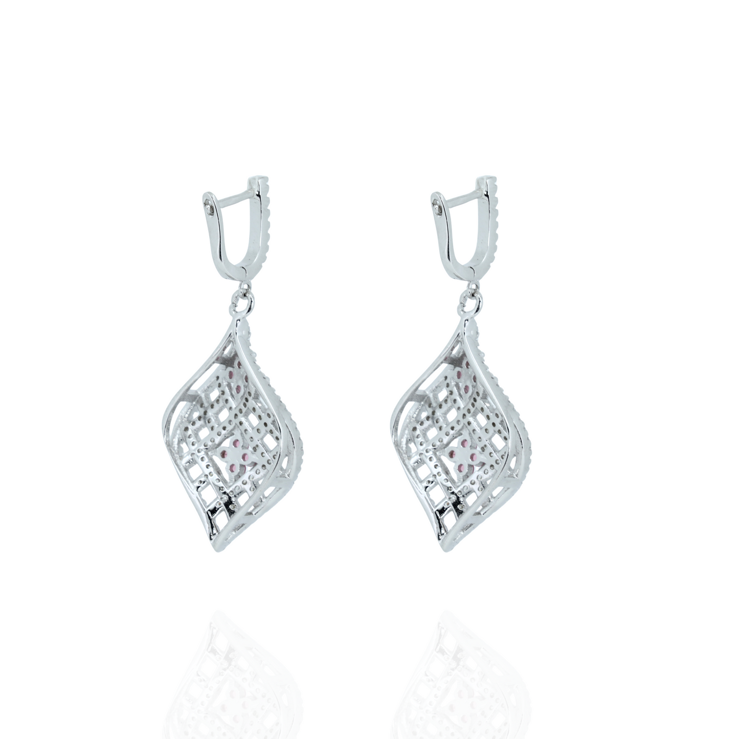 Pink Radiance Silver Earrings