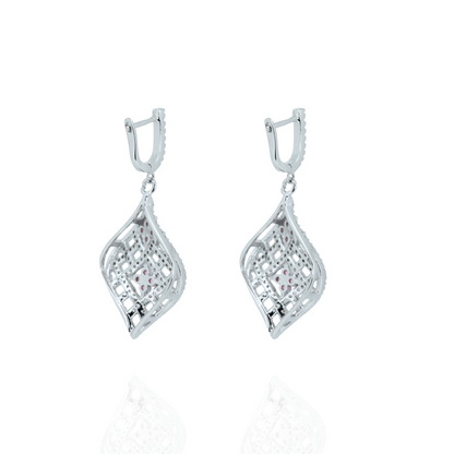 Pink Radiance Silver Earrings