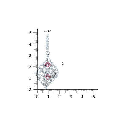Pink Radiance Silver Earrings