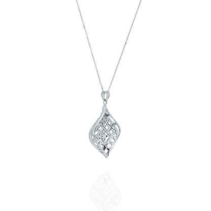 Pink Bloom Silver Necklace