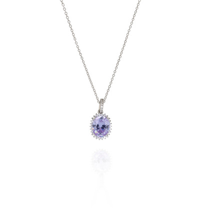 Mystic Bloom Purple Silver Pendant