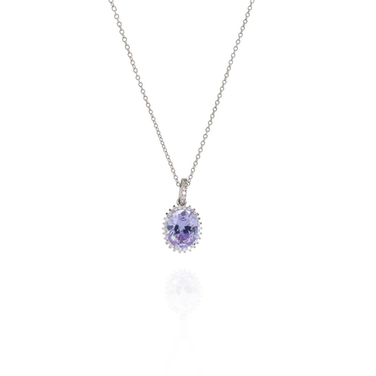 Mystic Bloom Purple Silver Pendant