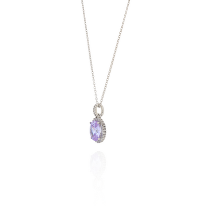 Mystic Bloom Purple Silver Pendant