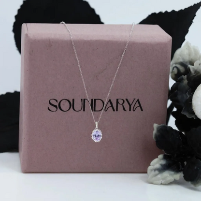 Mystic Bloom Purple Silver Pendant