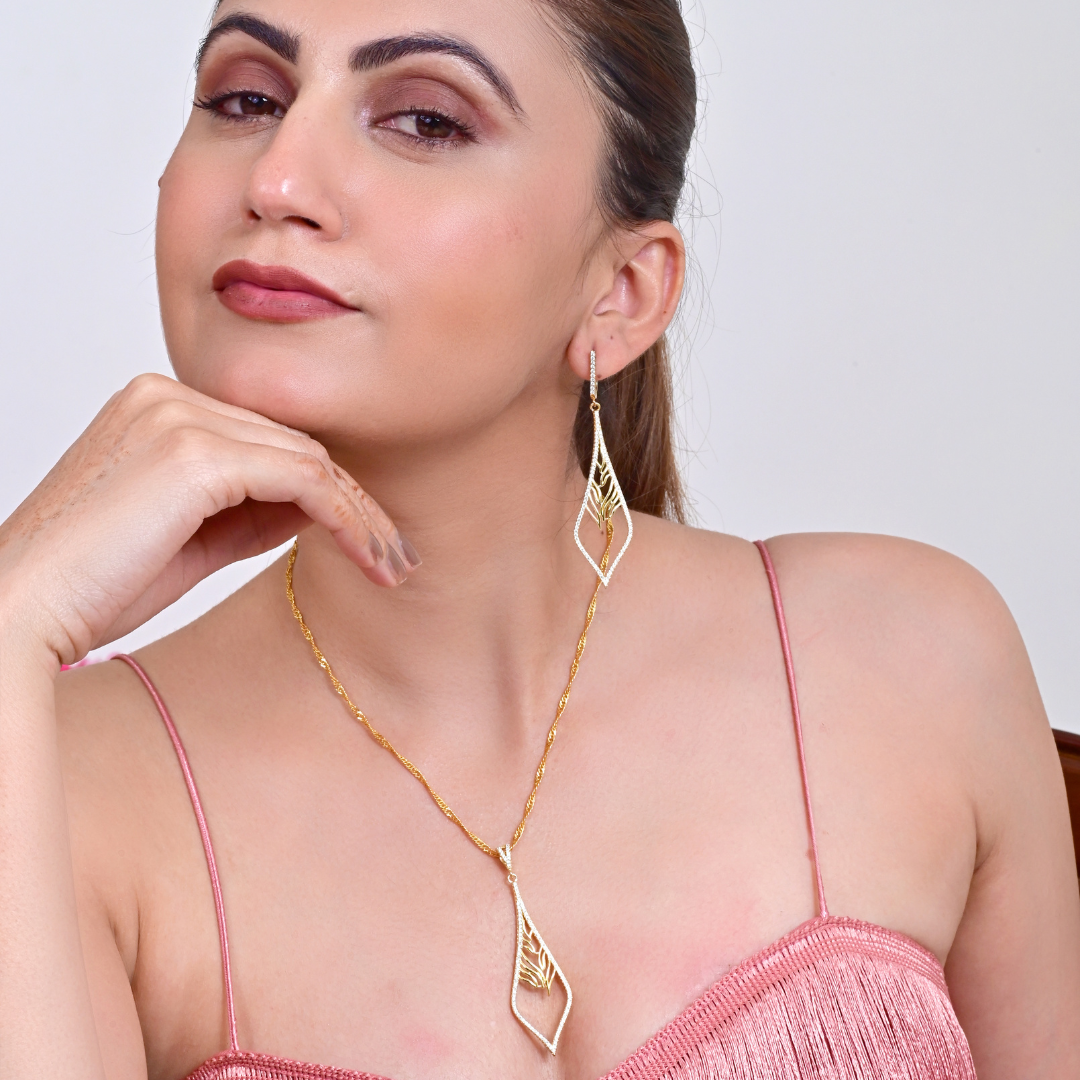 Elan Leaf Sterling Silver Jewelry Set