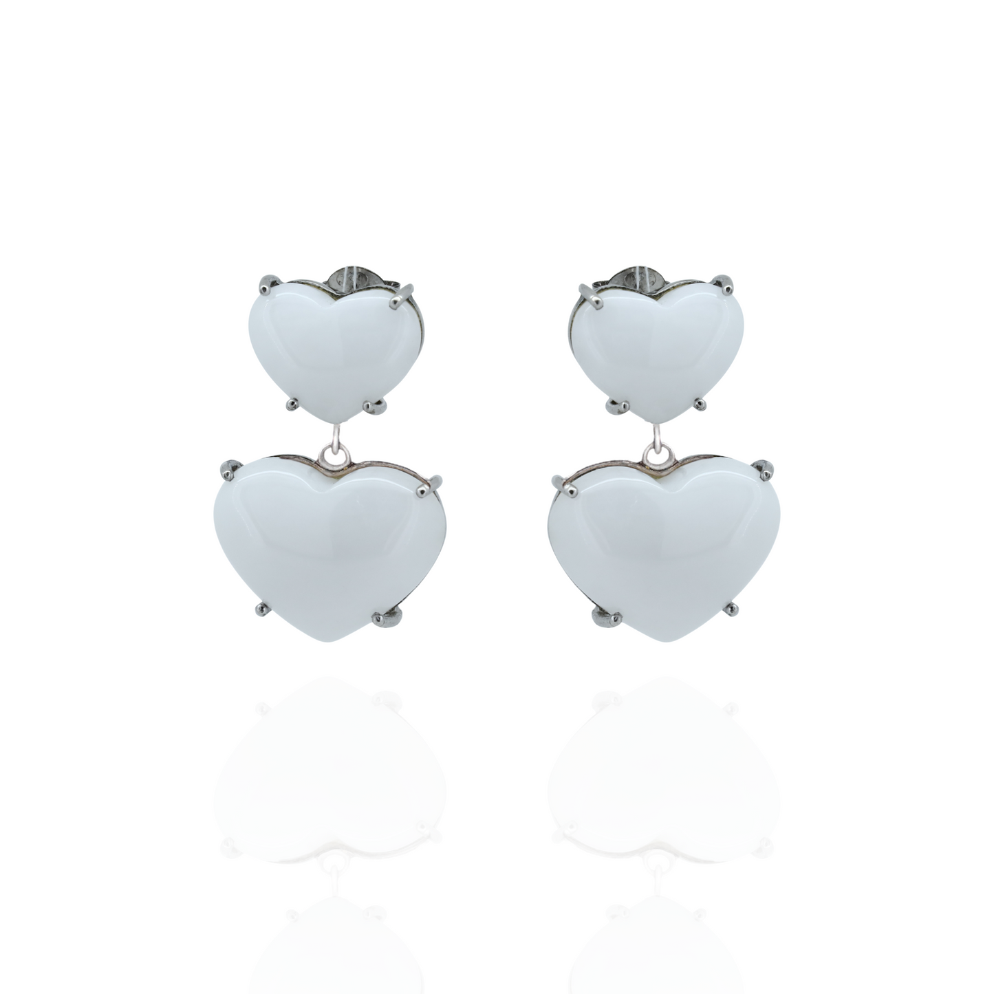 Heartlight White Opal Earrings