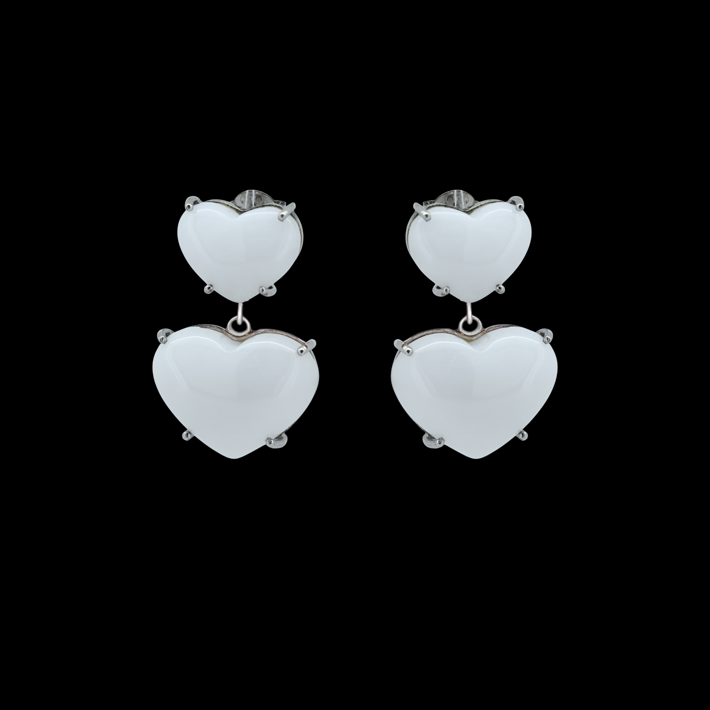 Heartlight White Opal Earrings