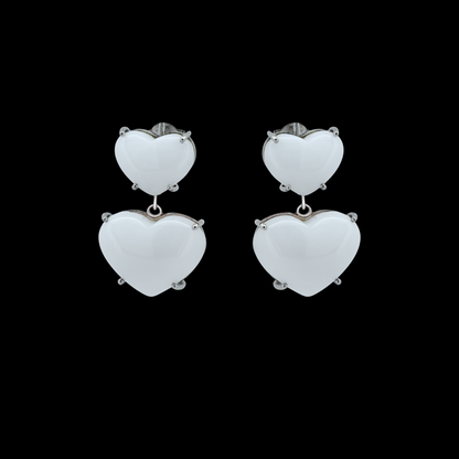 Heartlight White Opal Earrings