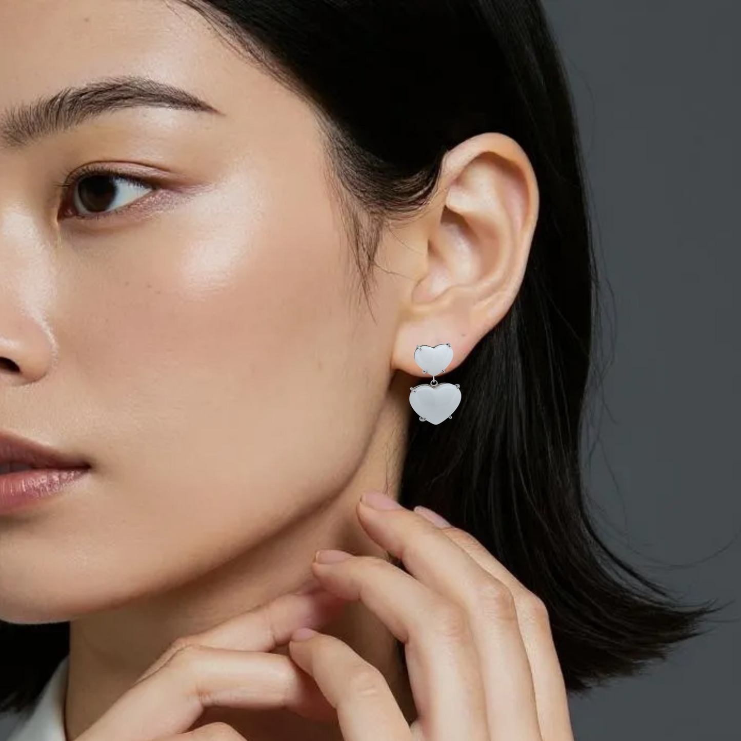 Heartlight White Opal Earrings